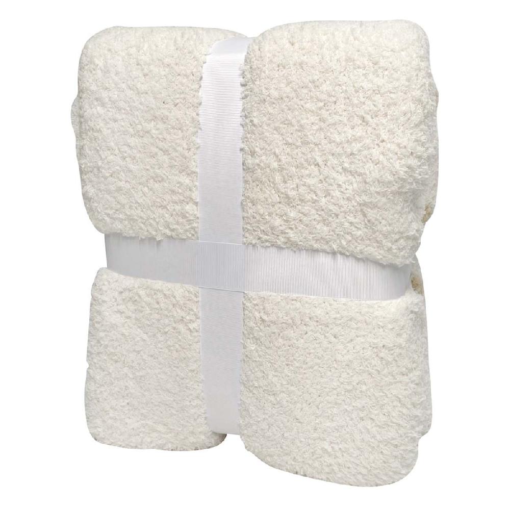 At Home Natural Stripe Cozy Knit Bed Blanket King