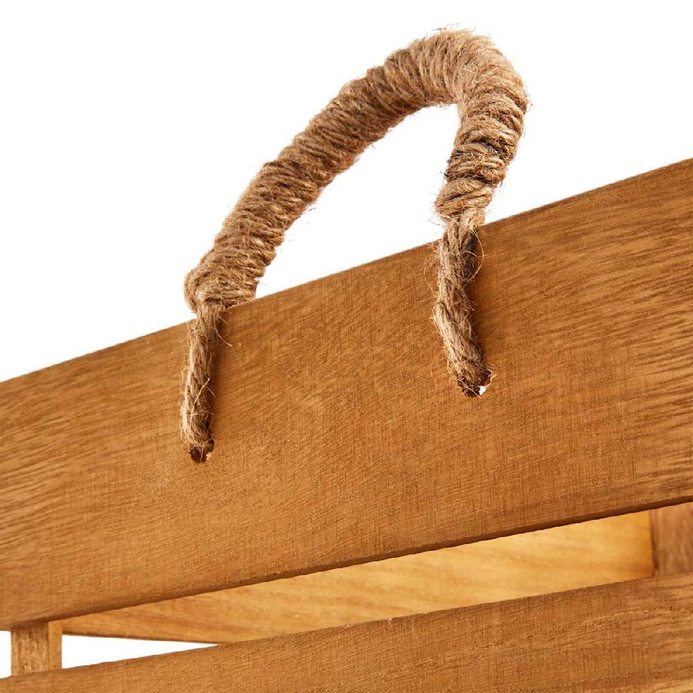 At Home Natural Wooden Storage Basket Large