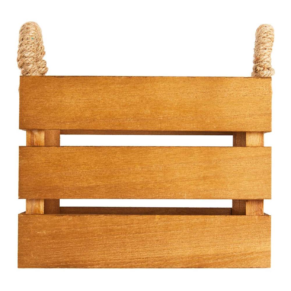 At Home Natural Wooden Storage Basket Small