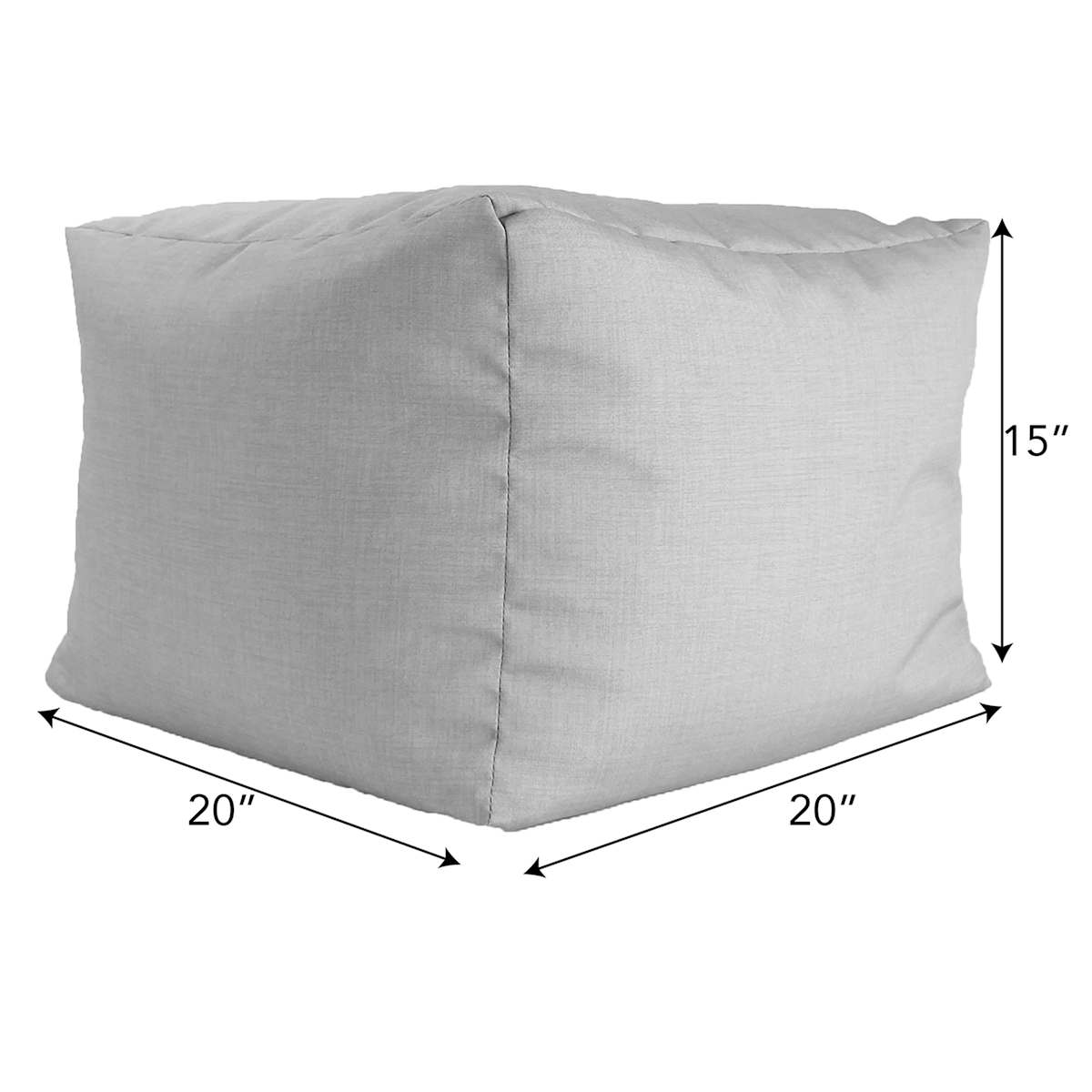 At Home Navy Blue Canvas Outdoor Pouf 20"