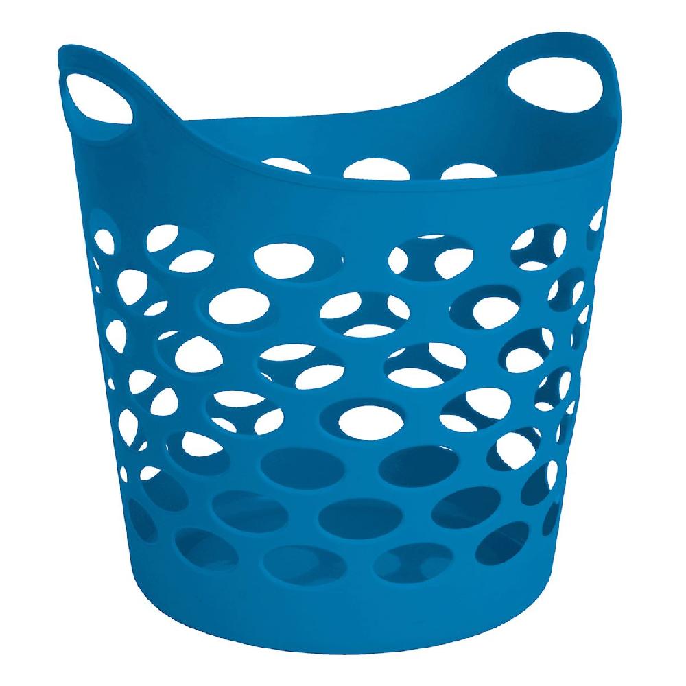 At Home Navy Blue Flexible Laundry Basket 30l