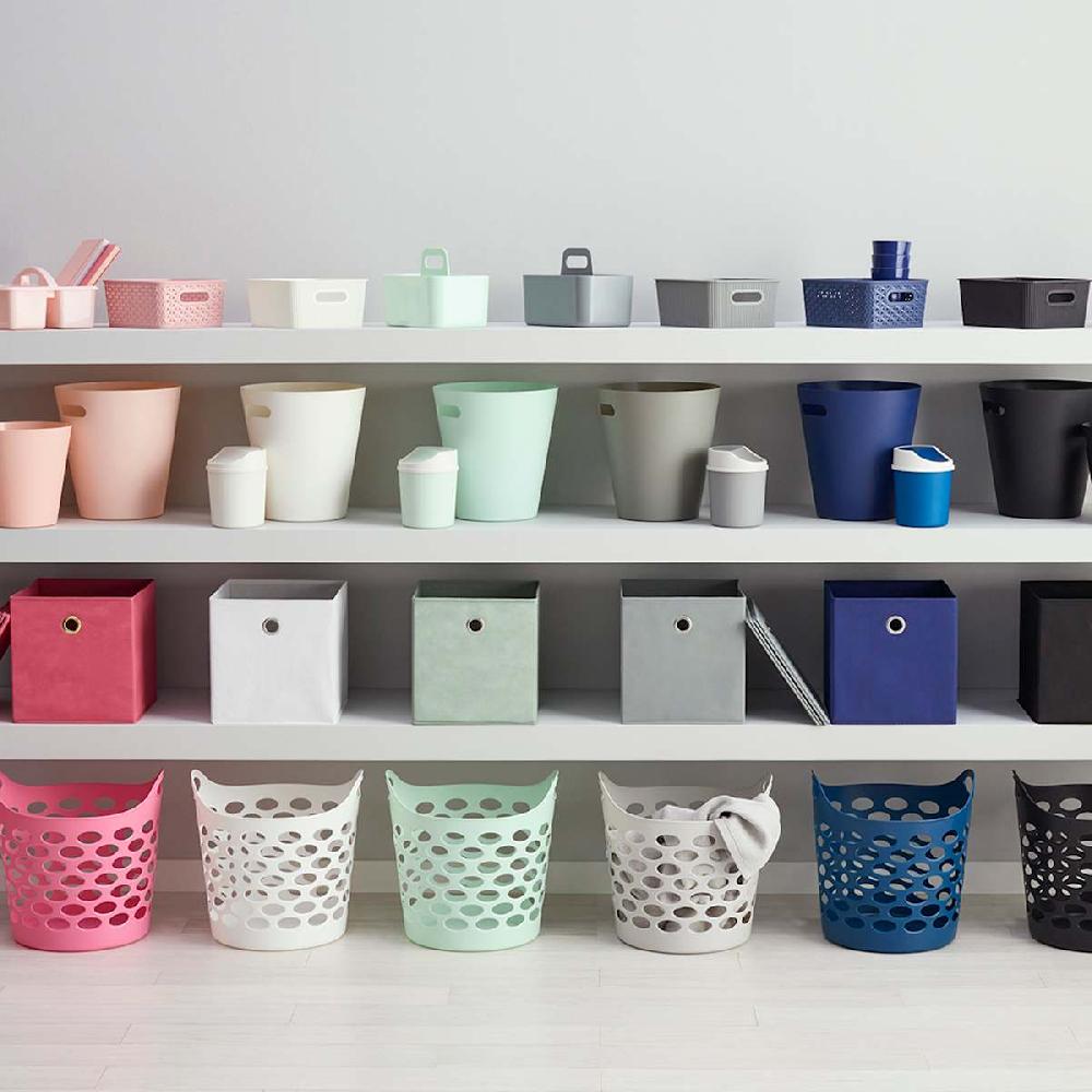 At Home Navy Blue Flexible Laundry Basket 30l