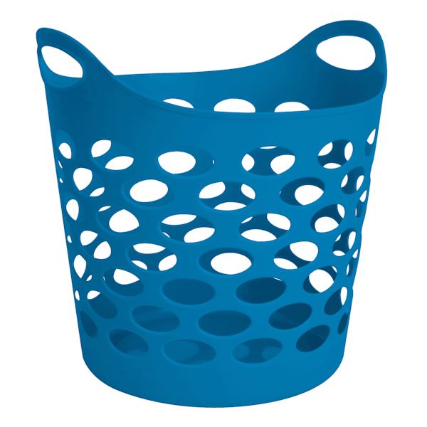 at home Navy Blue Flexible Laundry Basket 30l