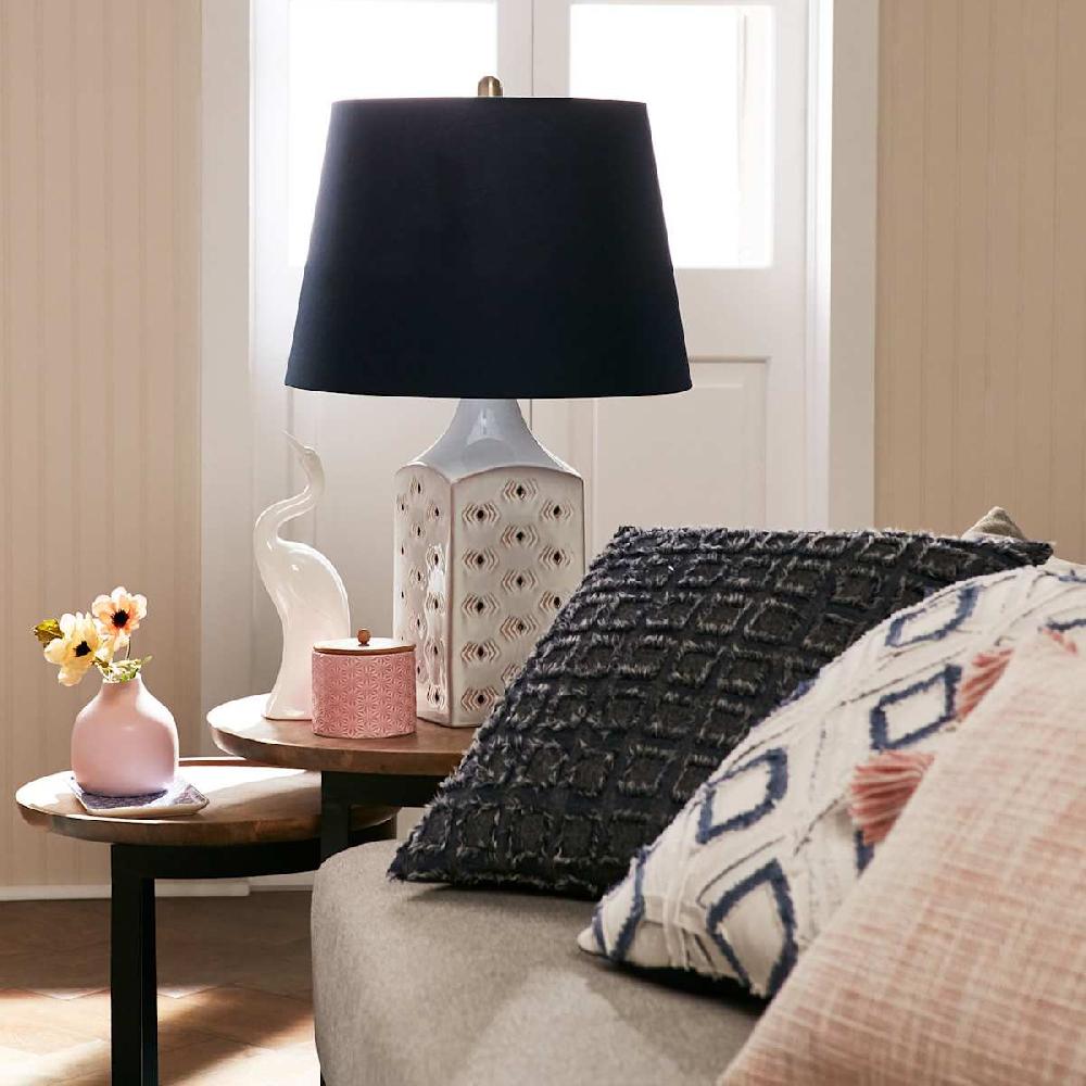 At Home Navy Blue Large Table Lamp Shade 17x17x12