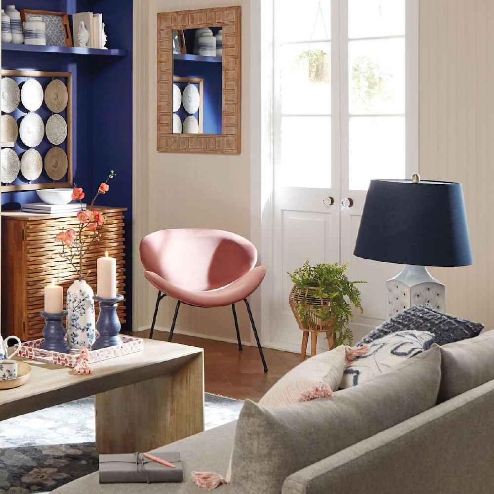 At Home Navy Blue Large Table Lamp Shade 17x17x12