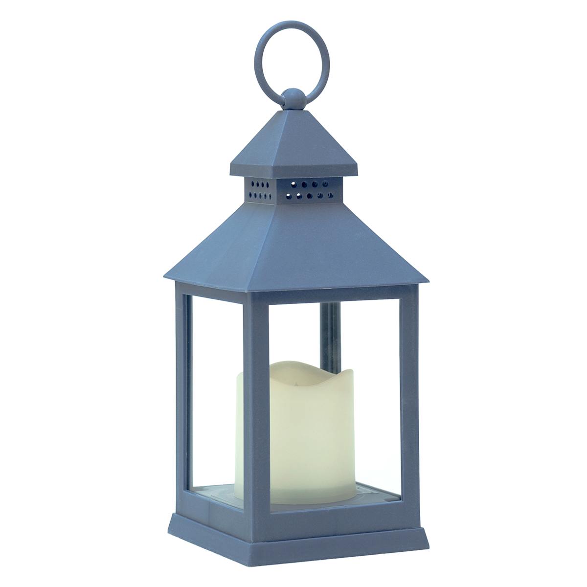 At Home Navy Blue LED Lantern 9.5"