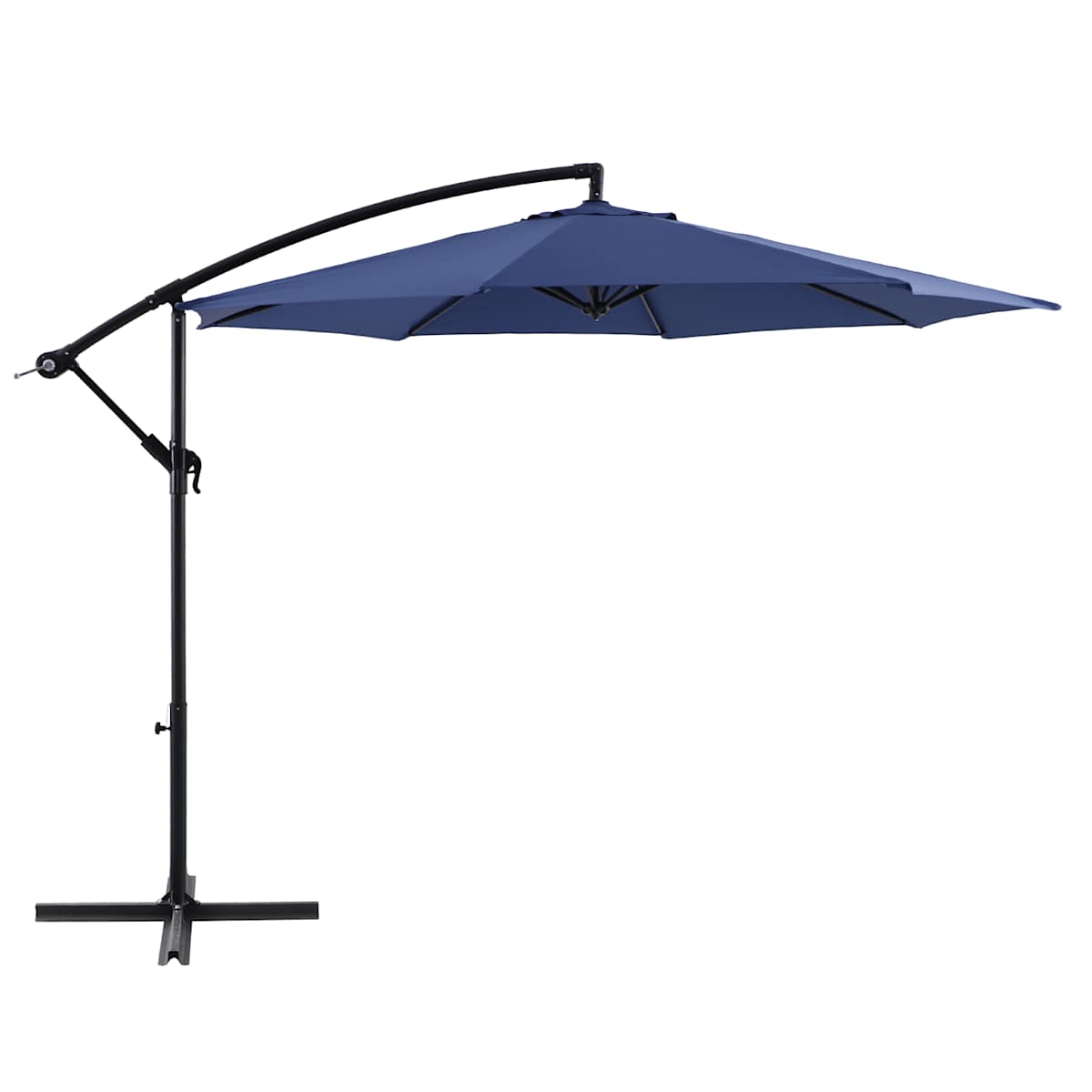 At Home Navy Blue Offset Round Patio Umbrella 10'