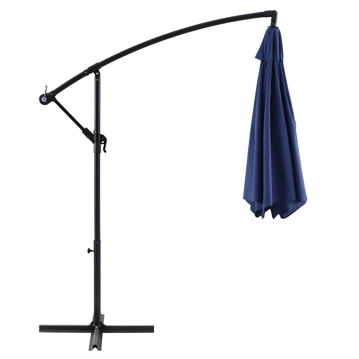 At Home Navy Blue Offset Round Patio Umbrella 10'