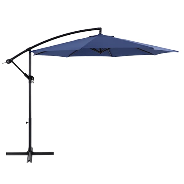 at home Navy Blue Offset Round Patio Umbrella 10'