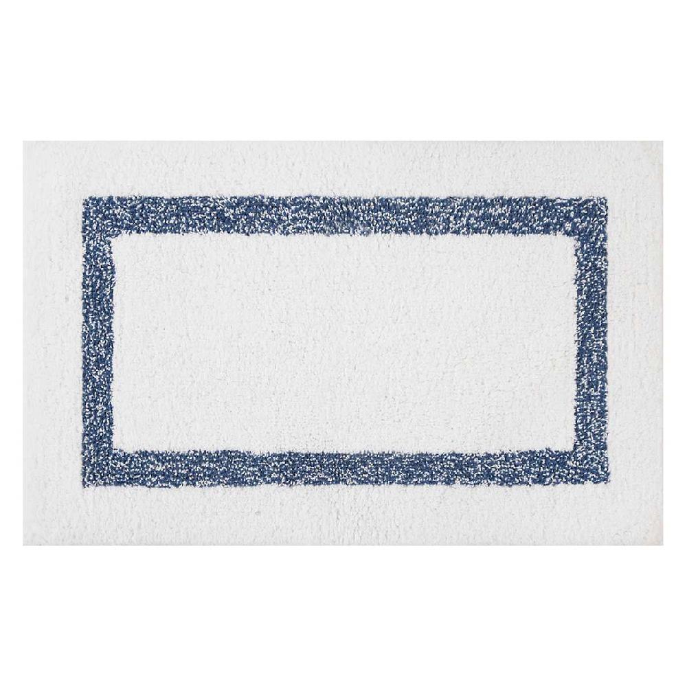At Home Navy Blue Racetrack Design Bath Rug 20x30