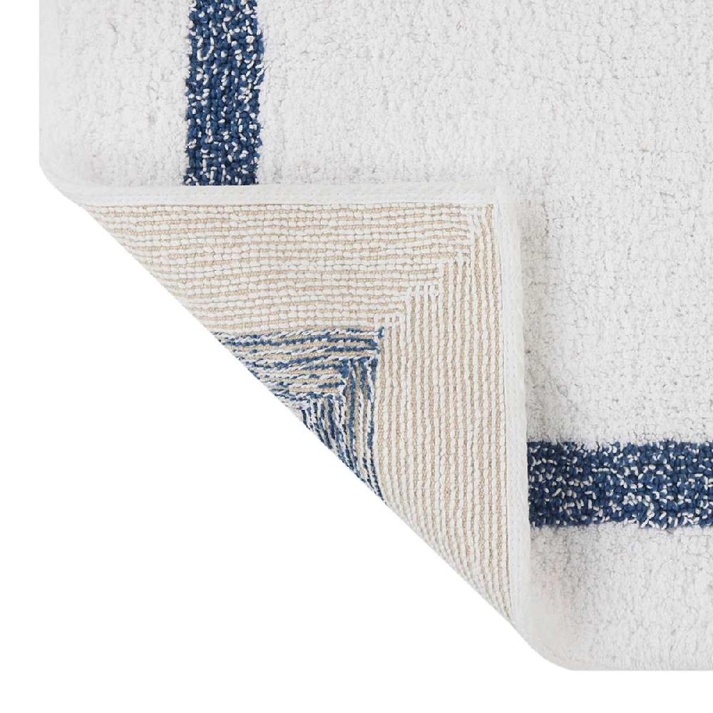 At Home Navy Blue Racetrack Design Bath Rug 20x30