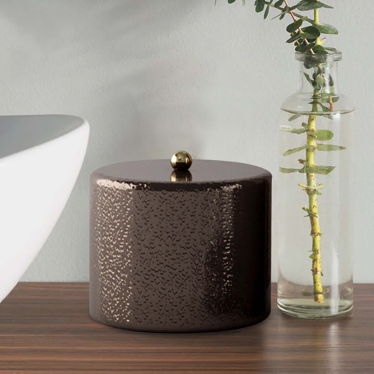 At Home Nico Bronze Textured Jar 5"