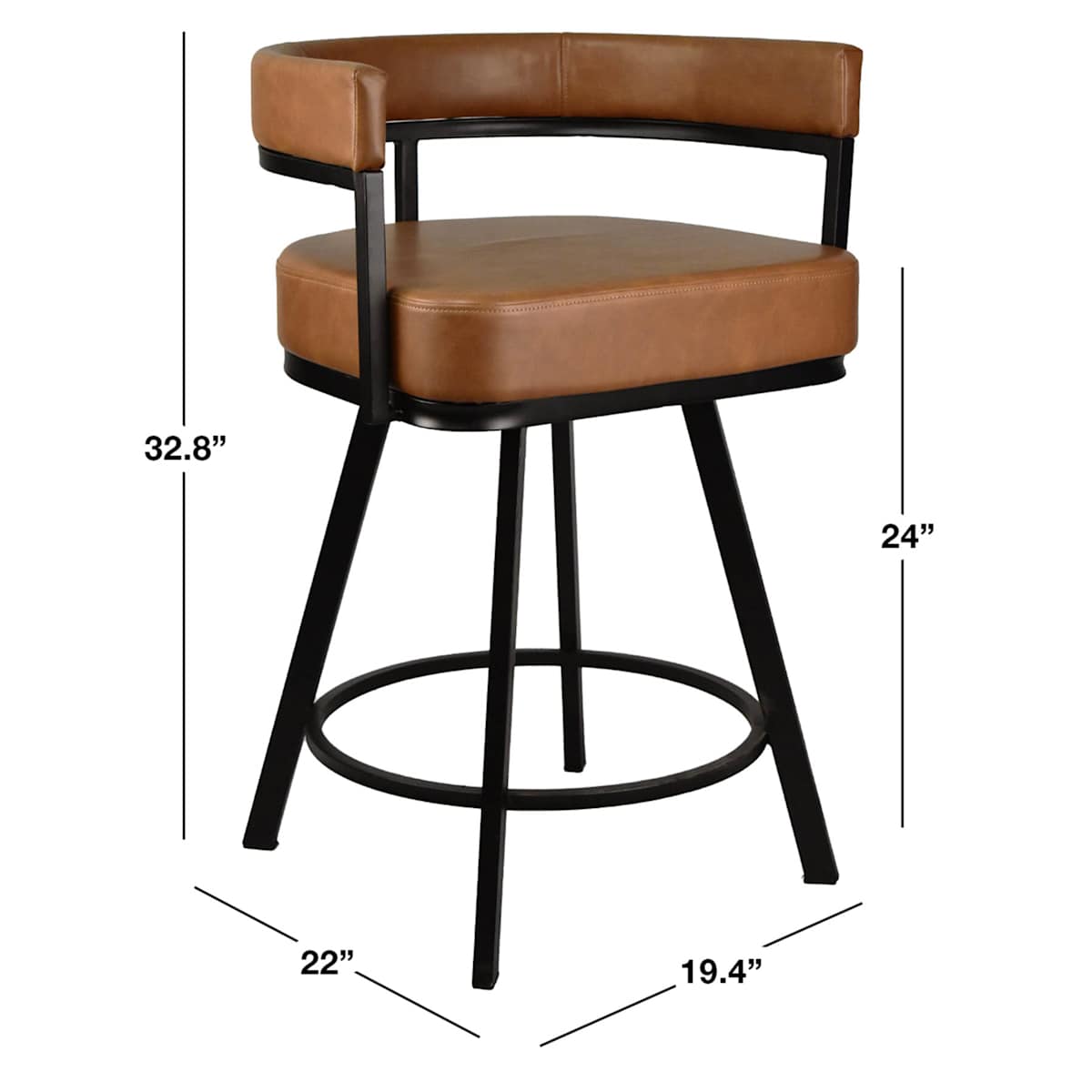 At Home Noah Counter Stool Cognac