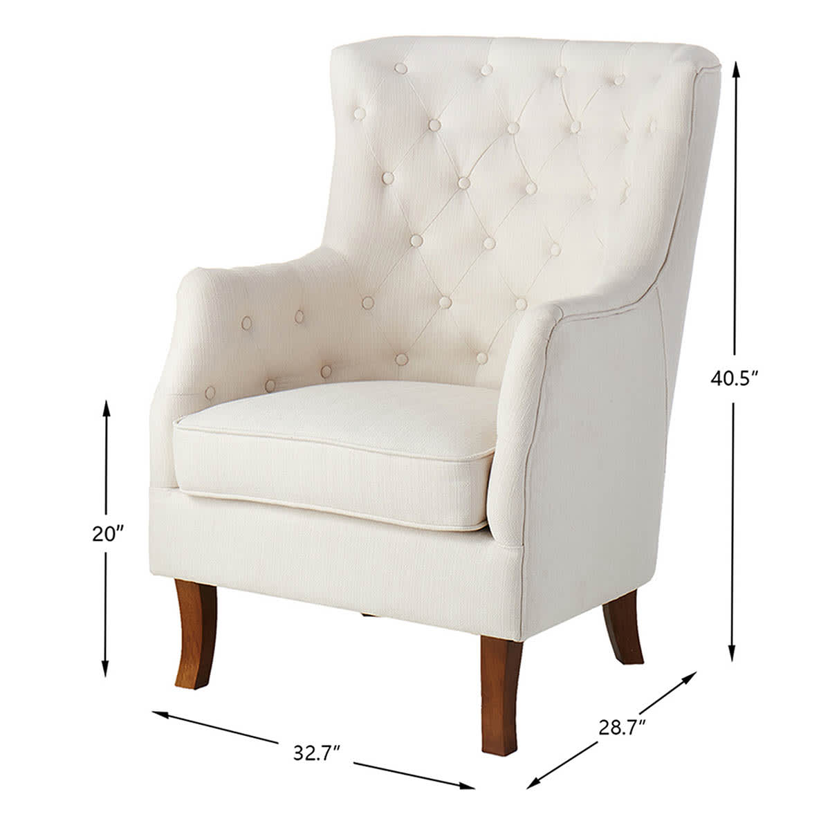 At Home Norfolk Tufted Accent Chair White