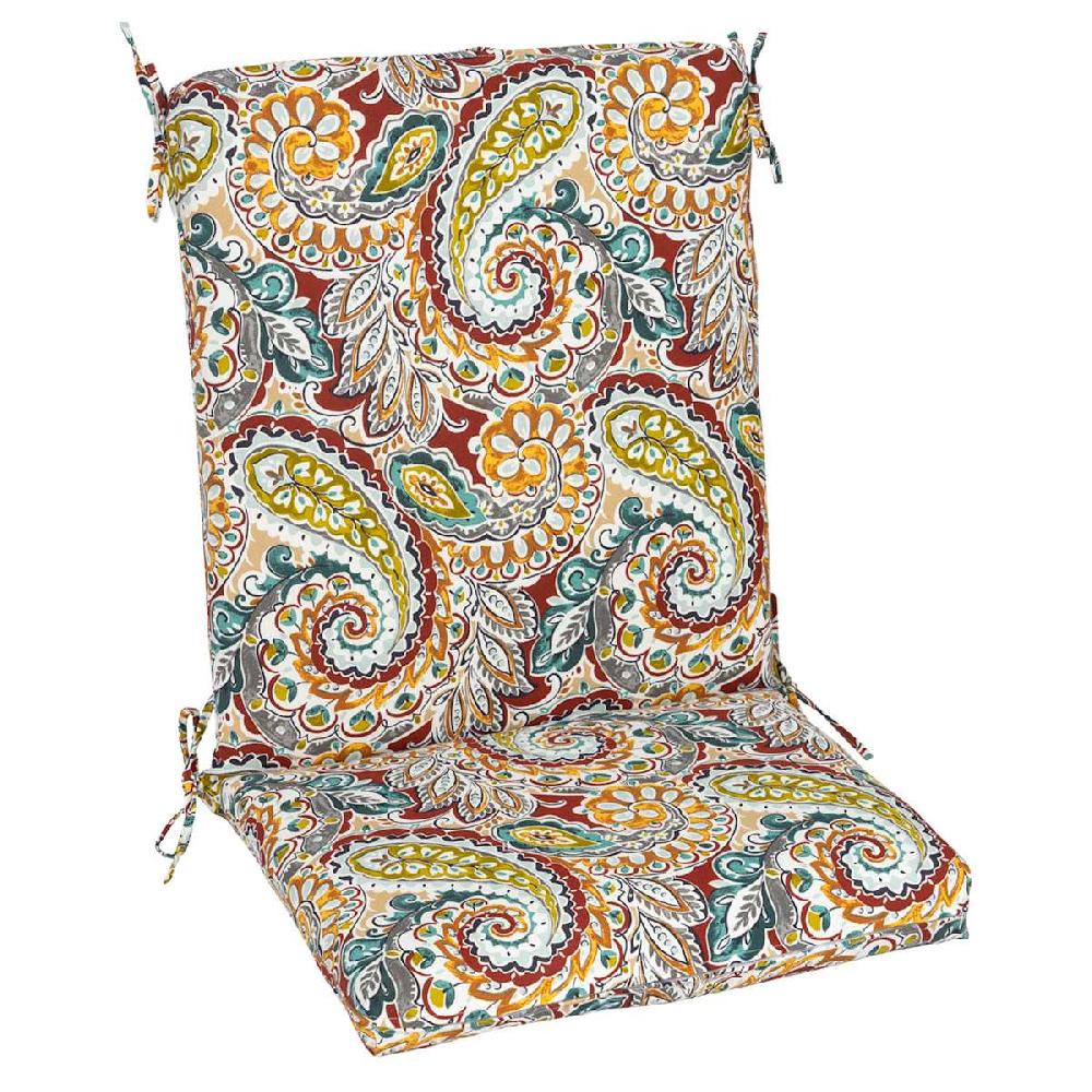 At Home Paisley Chili Hinged Outdoor Cushion