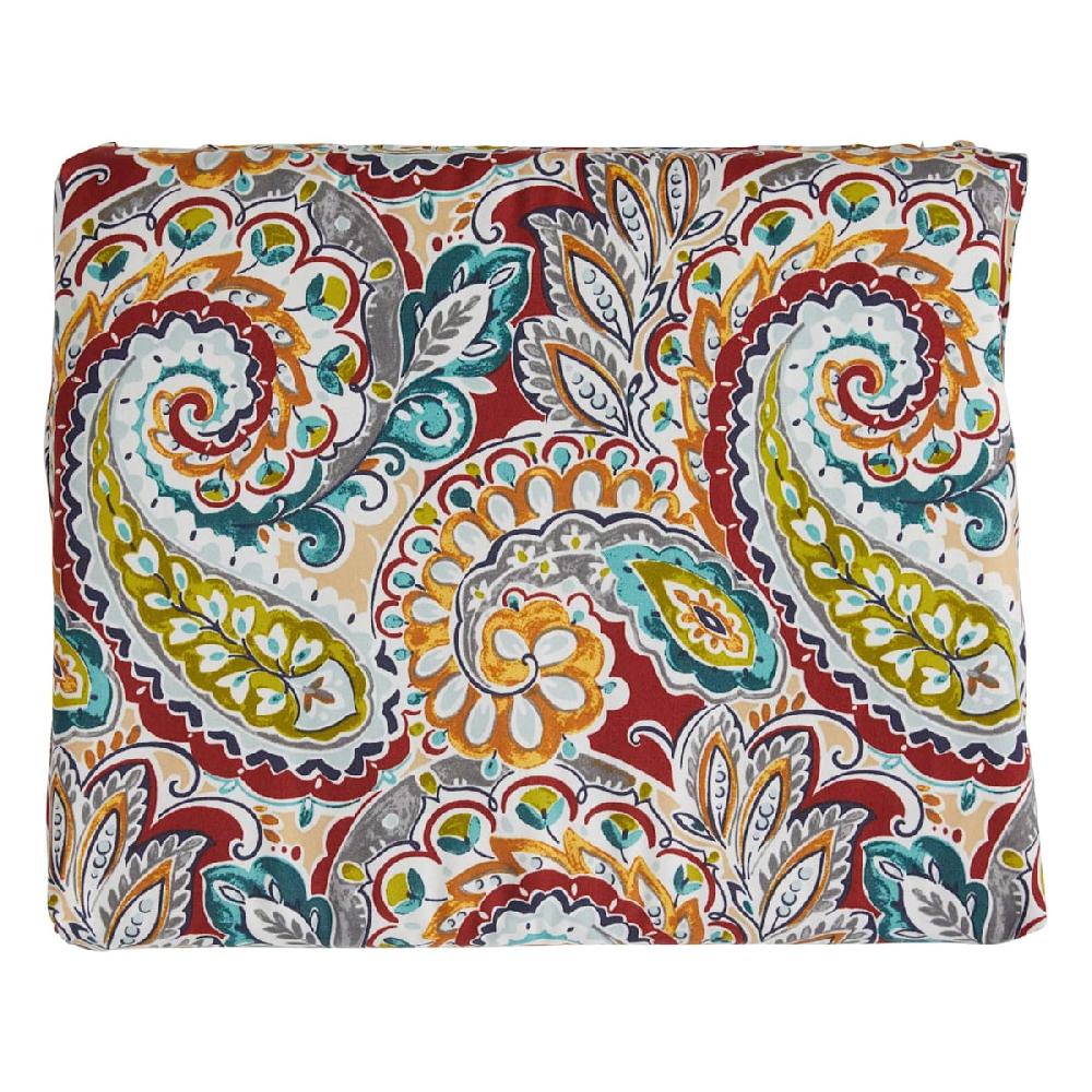 At Home Paisley Chili Outdoor Square Seat Cushion