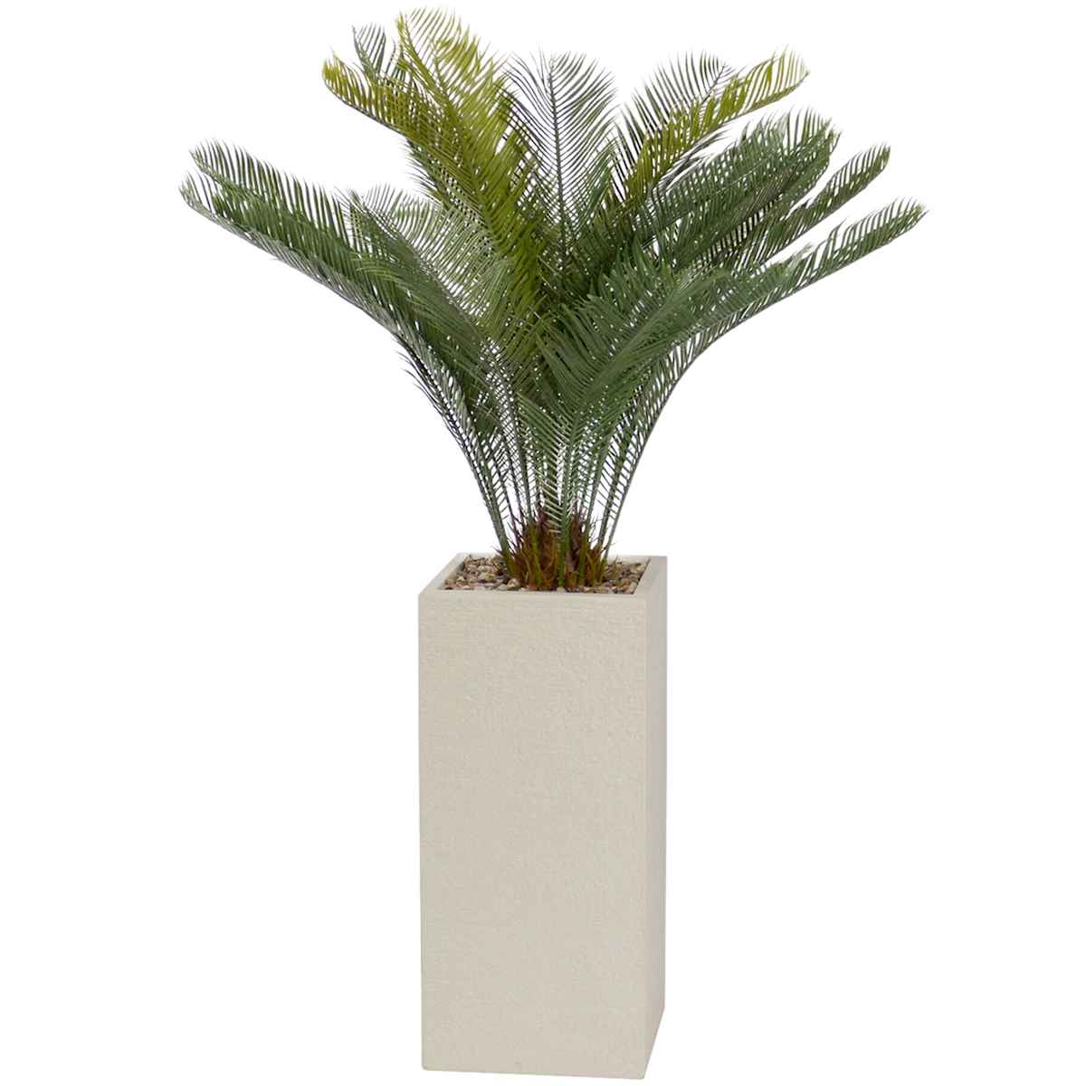 At Home Palm With Square Textured Planter 54"