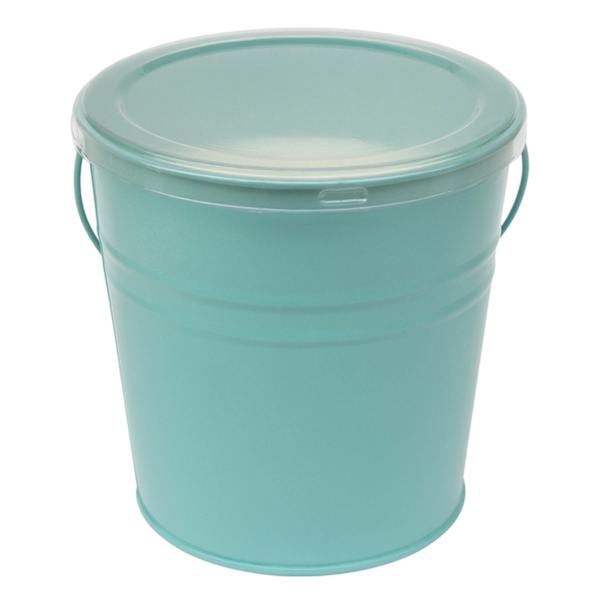 at home Pool Blue Bucket Citronella Candle 12oz