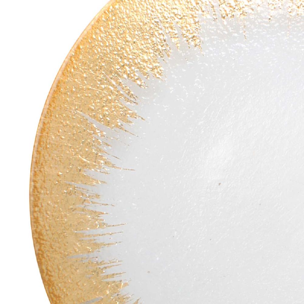 At Home Prosecco Gold Foil Rim Glass Plate
