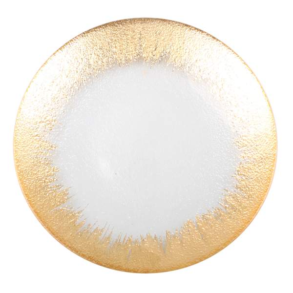 at home Prosecco Gold Foil Rim Glass Plate