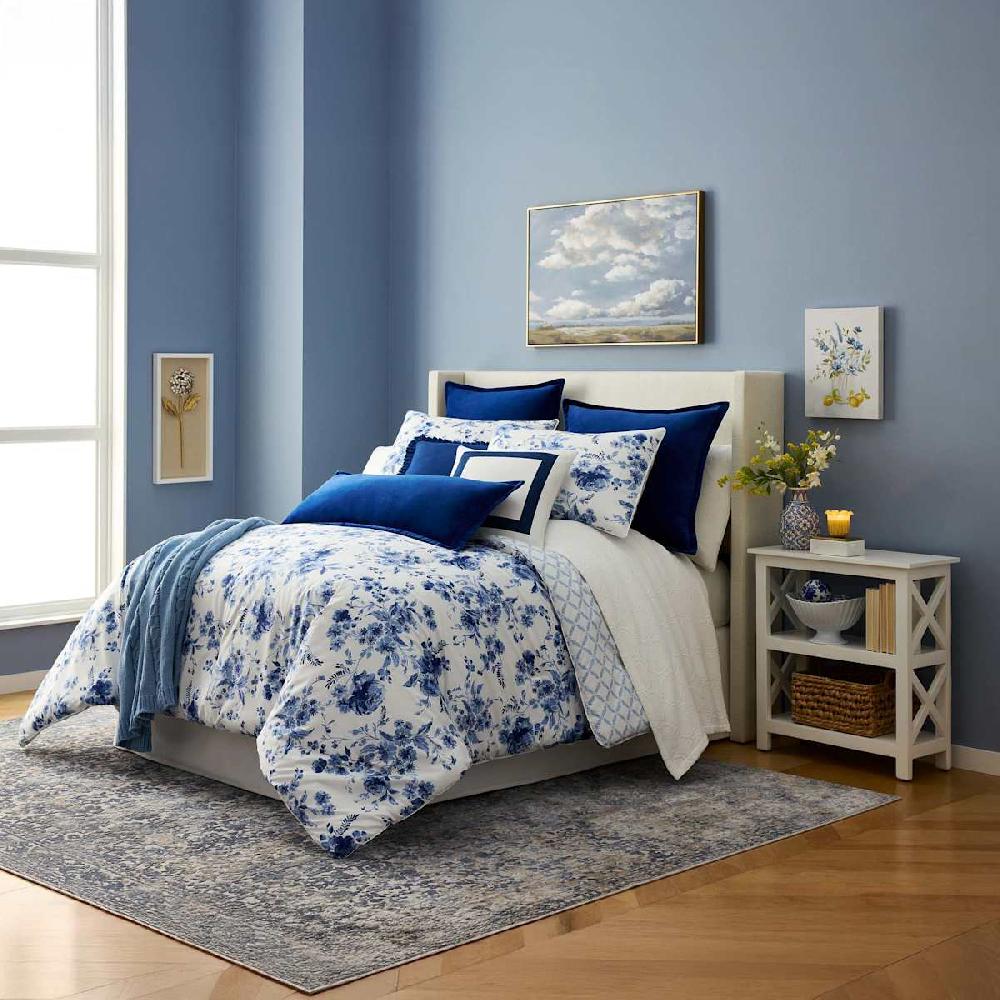 At Home Providence Navy Blue Bedding Set