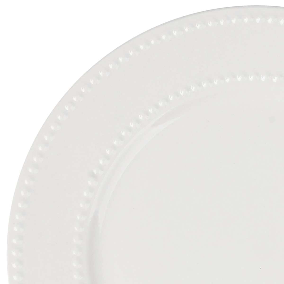 At Home Providence White Beaded Dinner Plate