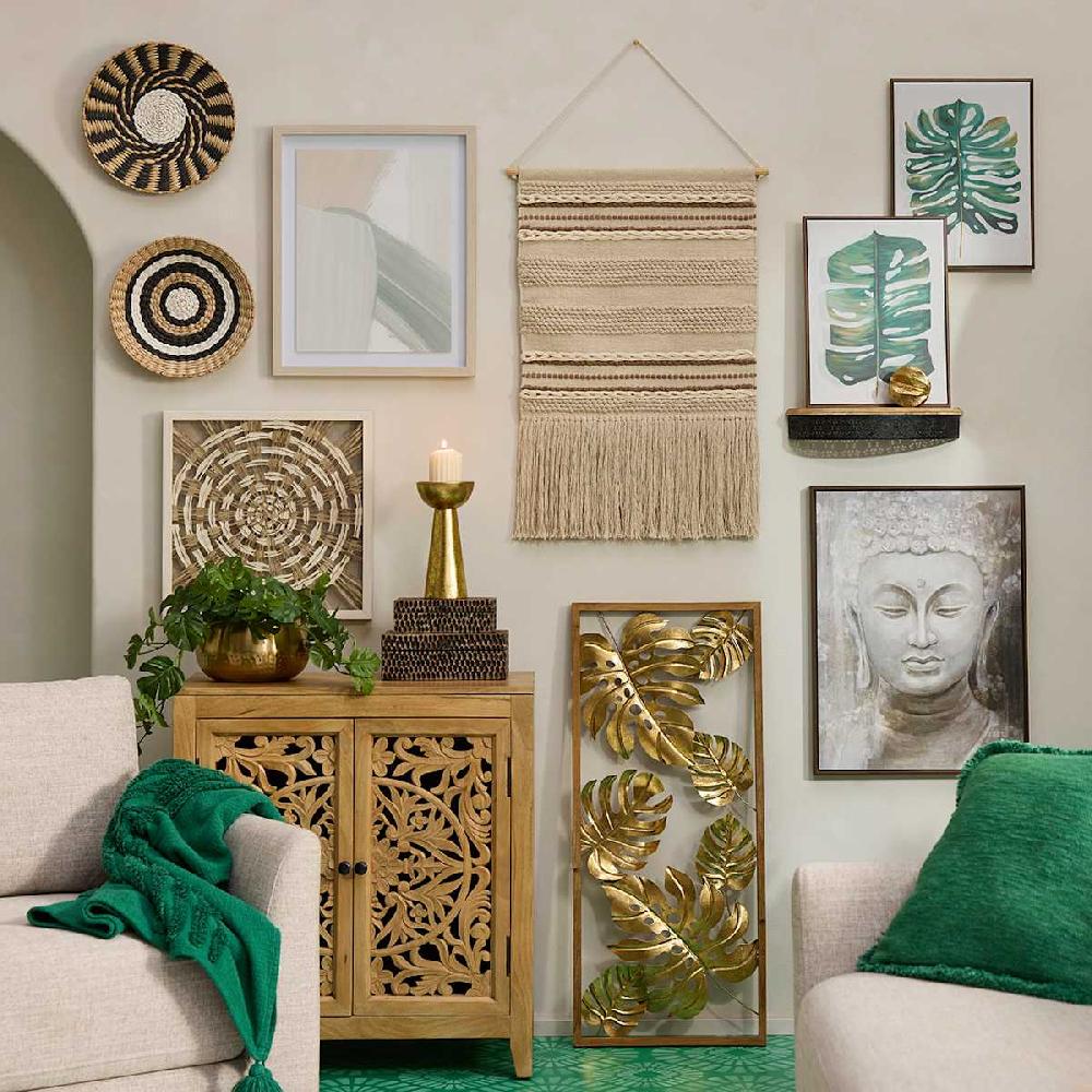 At Home Rae Cabinet With Natural Mango Wood Finish