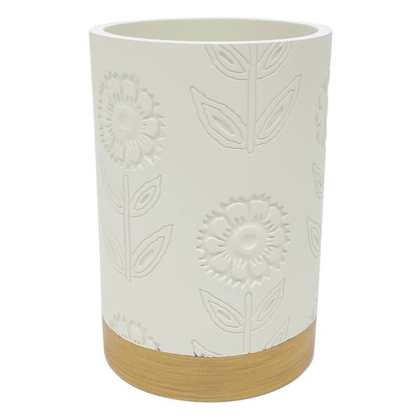 at home Reagan White Flower Stamp Tumbler 4.5"