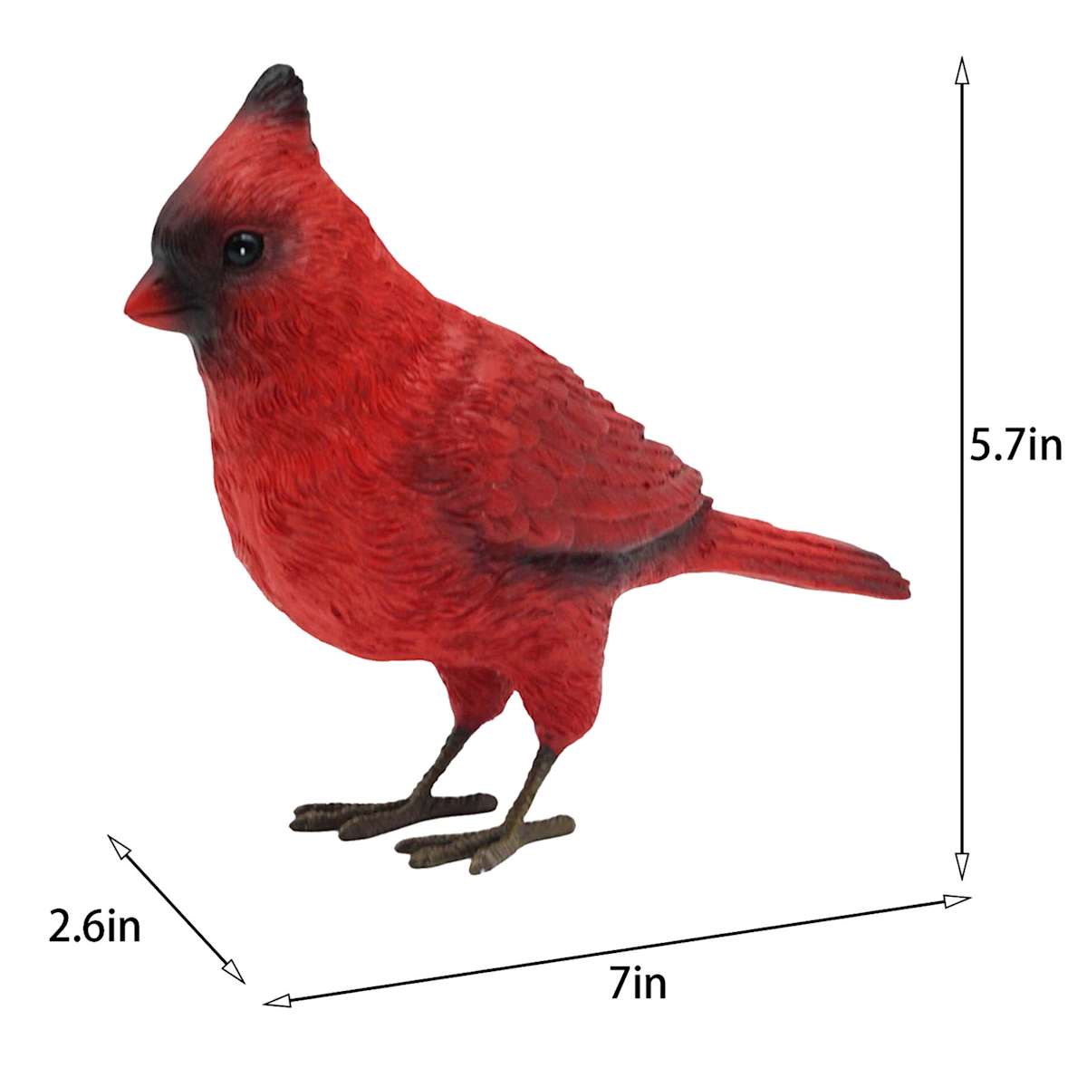 At Home Red Cardinal Outdoor Garden Statue 5.7"