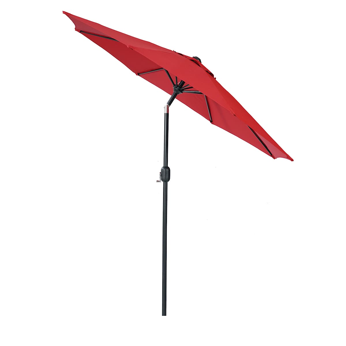 At Home Red Crank & Tilt Round Patio Umbrella 7.5'