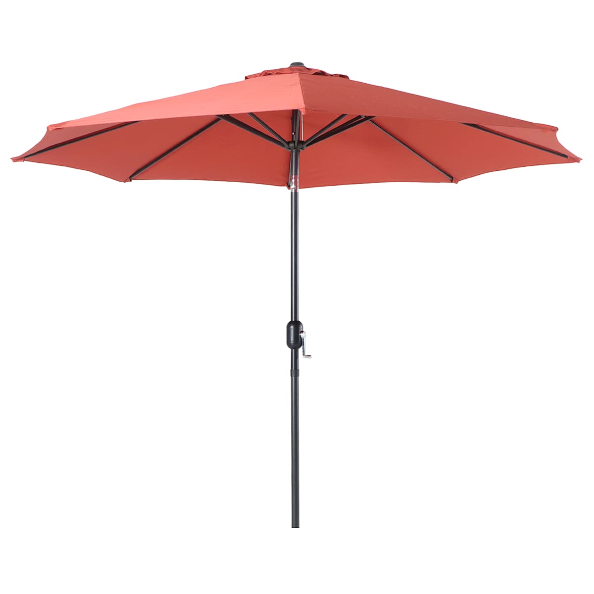 At Home Red Crank & Tilt Round Patio Umbrella 9'