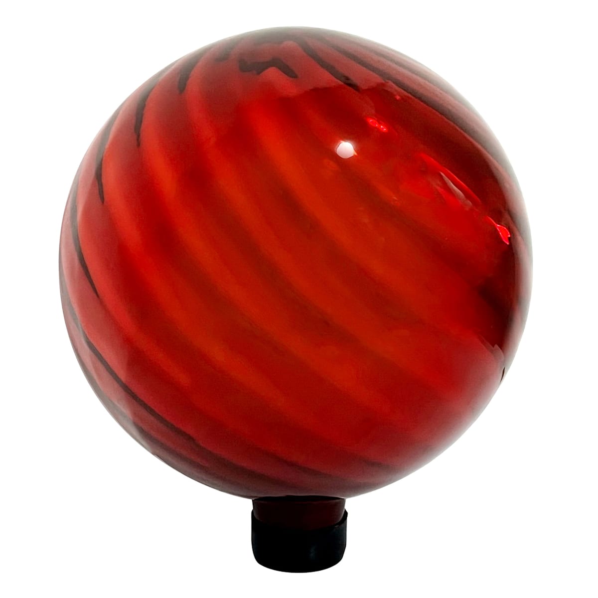 At Home Red Swirled Garden Gazing Ball 10"