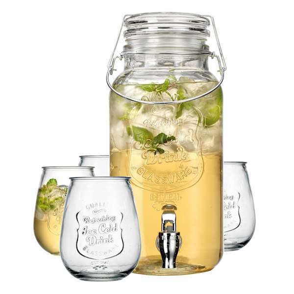 at home Retro Glass Beverage Dispenser 12.5"