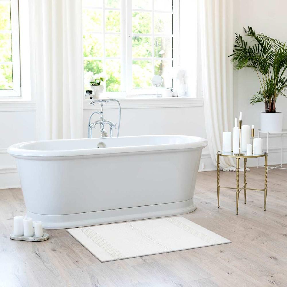 At Home Reversible White Bath Rug 20x30