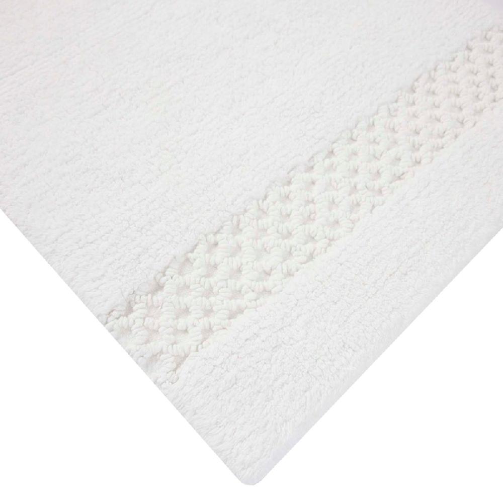 At Home Reversible White Bath Rug 20x30