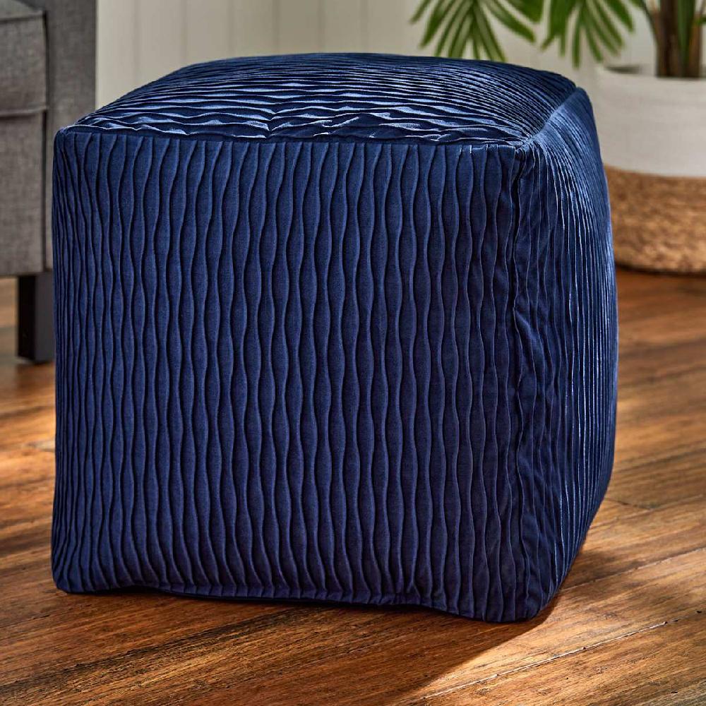 At Home Ripple Pouf Navy