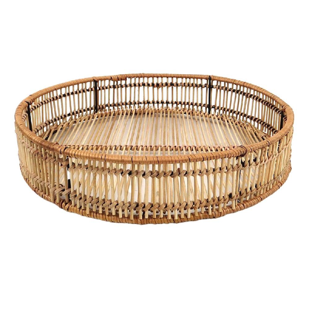 At Home Round Bamboo Tray