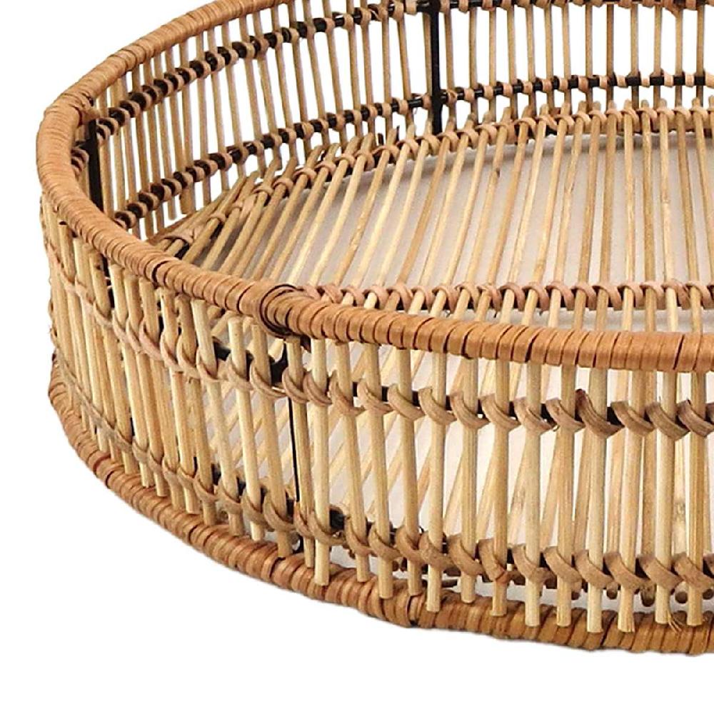 At Home Round Bamboo Tray