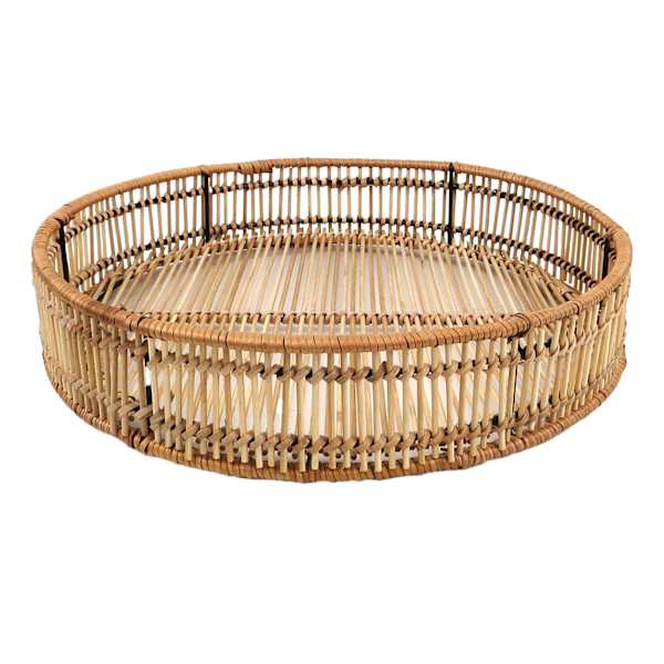 at home Round Bamboo Tray