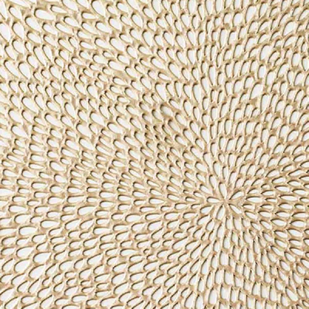 At Home Round Gold Bloom Vinyl Placemat