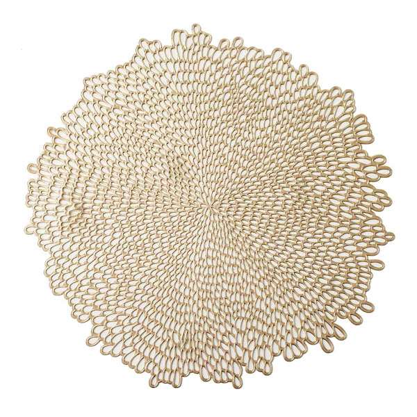 at home Round Gold Bloom Vinyl Placemat