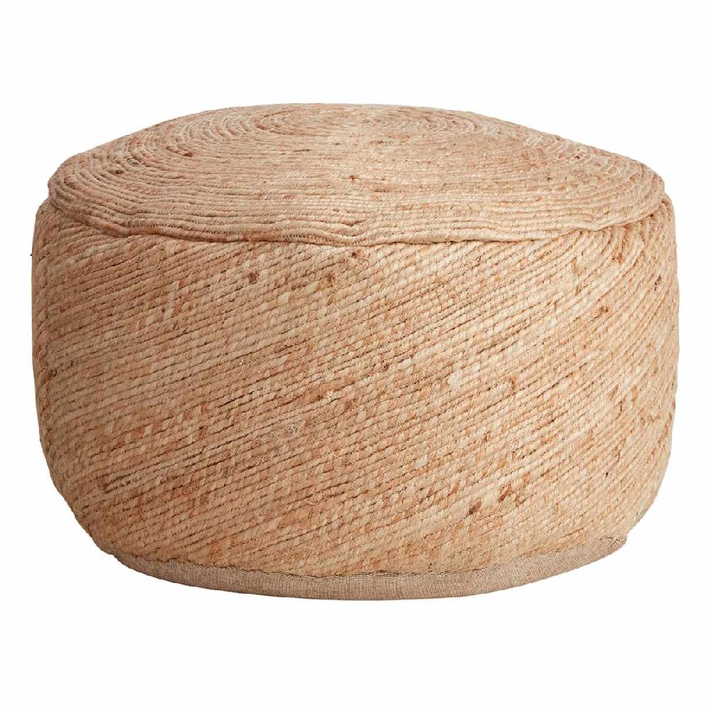 At Home Round Jute Spiral Pouf