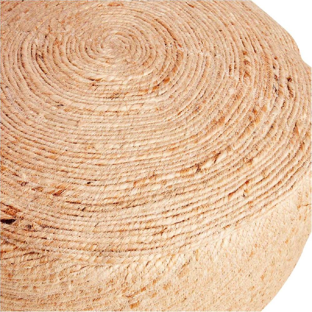At Home Round Jute Spiral Pouf