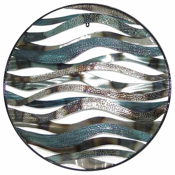 at home Round Wave Metal Wall Decor 30"