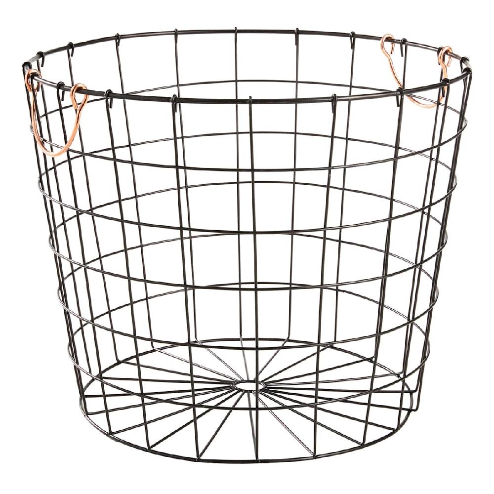 At Home Round Wire Storage Basket Bronze