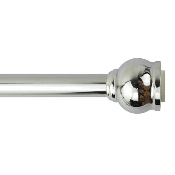 at home Satin Chrome Tone Steel Shower Rod 42-72"