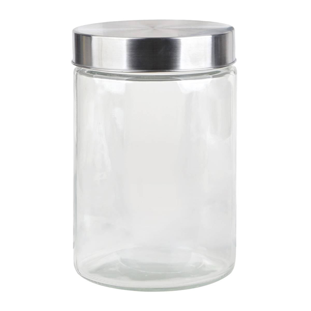 At Home At Home Set Of 4 Glass Canister With Metal Lid Clear