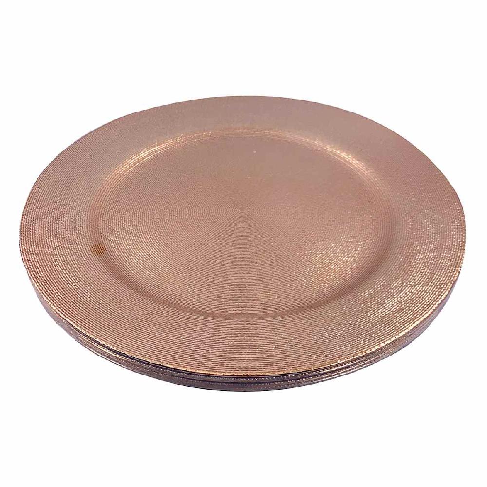 At Home Set Of 4 Gold Charger Plates