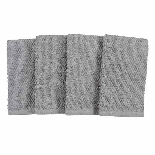 at home Set of 4 Grey Bar Mop Kitchen Towels
