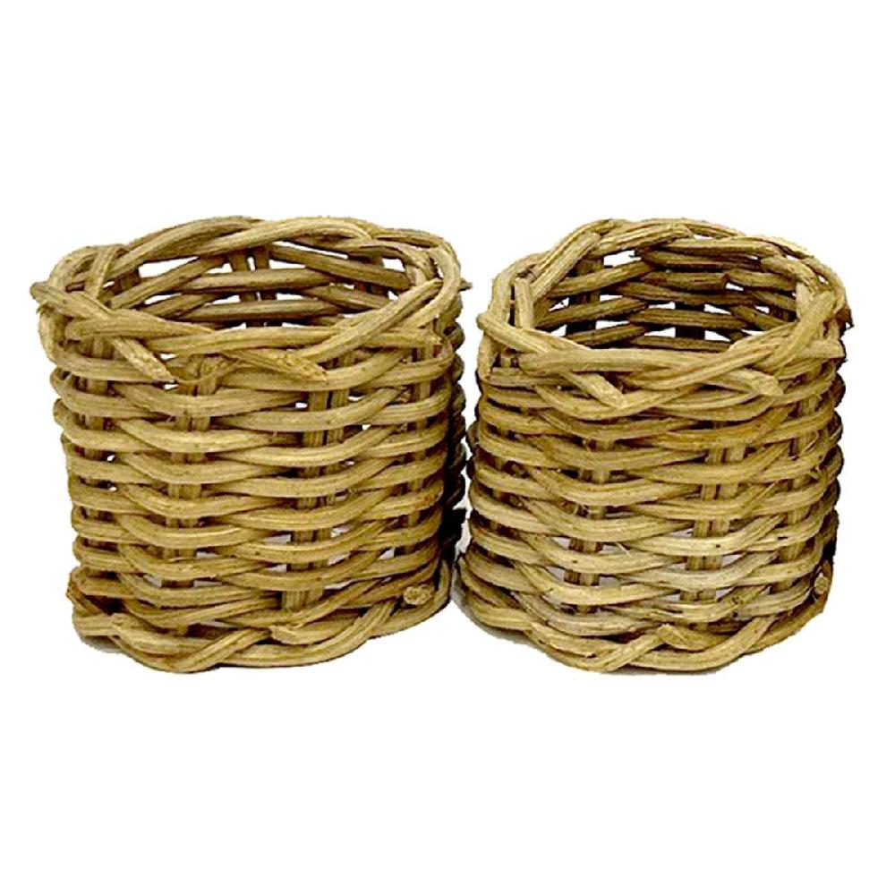 At Home Set Of 4 Natural Rattan Napkin Rings